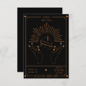 タロットカード誕生日パーティーへの招待 招待状 (正面/裏面)