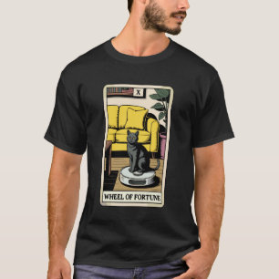 タロットカード運命の輪の猫のロボット掃除機服 Tシャツ