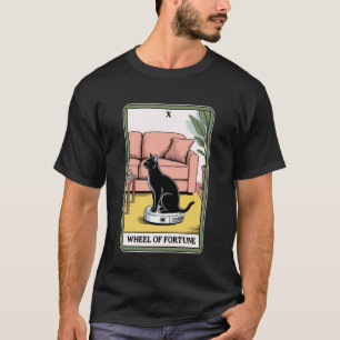 タロットカード運命の輪の猫のロボット掃除機服 Tシャツ