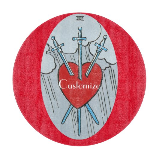 タロットカード3剣サンダー_コーブ  カッティングボード (正面)