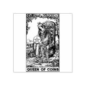 タロットカード：コインのクイーン星形五角形 パーソナライズされた ラバースタンプ (インプリント)