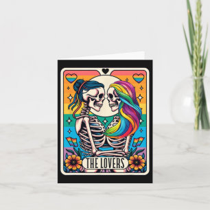 タロットカード ザ・ラバーズ レインボー キッシング レズビアン スケル カード