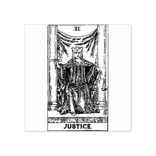 タロットカード:ジャスティス:パーソナライズされた文字 ラバースタンプ (インプリント)