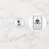 タロットカード | ブライズシャワー | 結婚式 | 現代のモノクローム コンフェッティ (裏面)