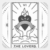 タロットカード | ブライズシャワー | 結婚式 | 現代のモノクロ スクエアシール (正面)