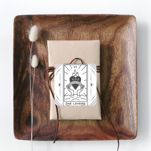 タロットカード | ブライズシャワー | 結婚式 | 現代のモノクロ スクエアシール