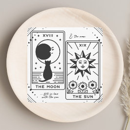 タロットカード | ブライダルシャワー | ウェディング | 現代的なモノクロ サンキューカード