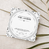 タロットカード | ブライダルシャワー | ウェディング | 現代的なモノクロ サンキューカード