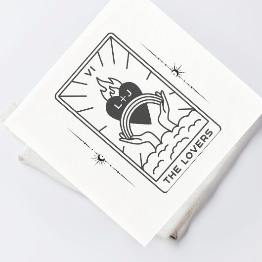 タロットカード |ブライダルシャワー | 結婚s |タロットB+W スタンダードカクテルナプキン