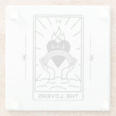 タロットカード |ブライダルシャワー | 結婚s |モダン B+W ガラスコースター (裏面)