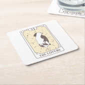 タロットカード |ブライダルシャワー | 結婚s |中性線 スクエアペーパーコースター (アングル)