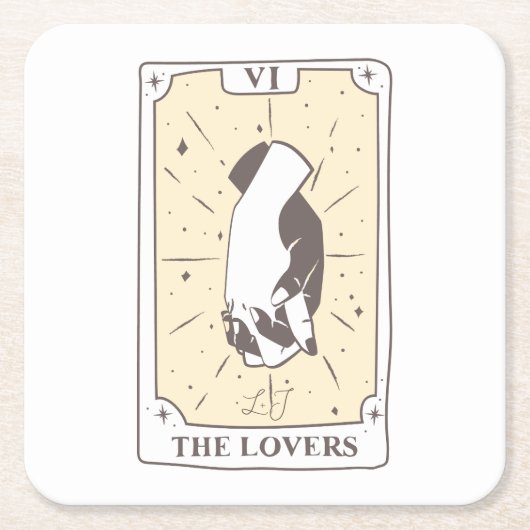 タロットカード |ブライダルシャワー | 結婚s |中性線 スクエアペーパーコースター (正面)