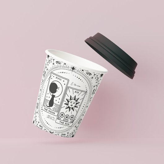 タロットカード |ブライダルシャワー | 結婚s |恋人B+W 紙コップ