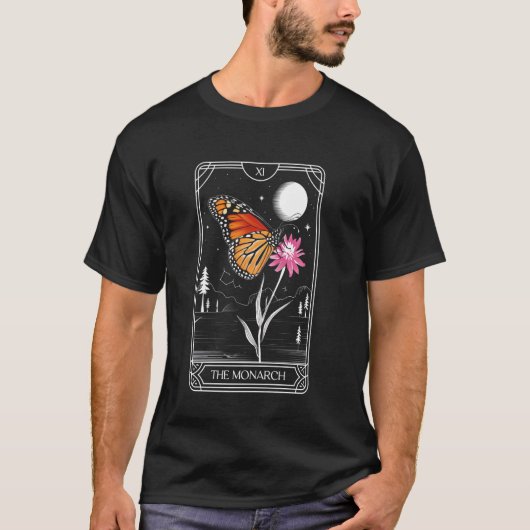 タロットカード モナークバタフライ 月 動物園 日帰り旅行 女性 Tシャツ (正面)