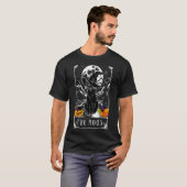 タロットカード 三日月と黒猫の魔女の帽子 H Tシャツ (正面フル)