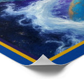 タロットカード、世界、深いブルー ポスター (角)