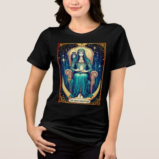 タロットカード 女教皇 2 トライブレンドＴシャツ (正面)