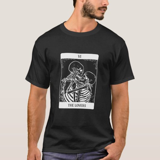 タロットカード – 恋人 – スカルスケルトン Tシャツ (正面)