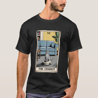タロットカード 戰車 猫 ロボット掃除機 Fu Tシャツ