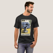 タロットカード 運命の輪 ロボット掃除機の上の猫 Cl Tシャツ (正面フル)