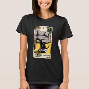 タロットカード 運命の輪 猫のロボット掃除機 服 Tシャツ