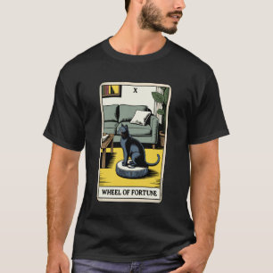 タロットカード 運命の輪 猫 ロボット掃除機 Tシャツ