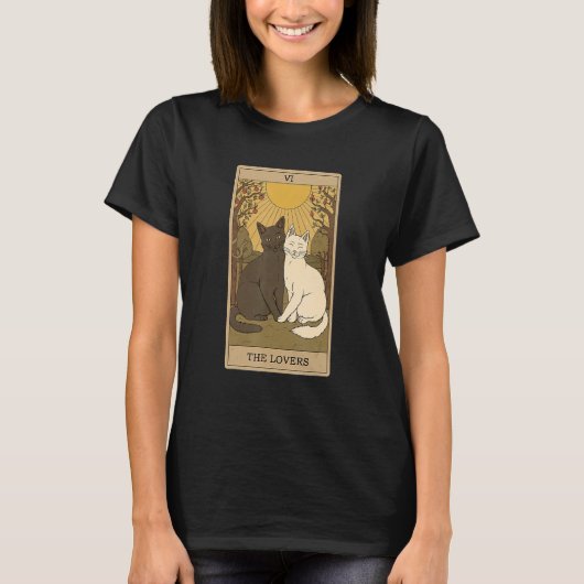 タロットカードThe And Cat Cosmic Cats Tシャツ (正面)