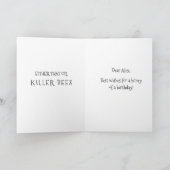 タロットカー読ドのおもしろい誕生日グリーティングカード カード (内部)