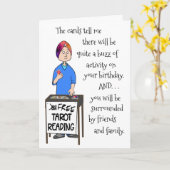 タロットカー読ドのおもしろい誕生日グリーティングカード カード (黄色い花)