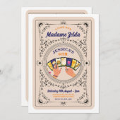 タロットカー読ドのフォーチュンバースデーパーティー招待状 招待状 (正面/裏面)