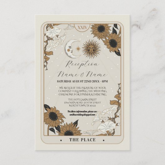 タロットサンムーンアライン披露宴ウェディングカード エンクロージャーカード (正面)