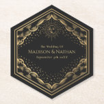 タロットサン&ムーン結婚ズ紙コースター ペーパーコースター<br><div class="desc">モダンエレガントの結婚デザインインスパイアはタロットでデザインはホイル実在ではない。これカスタマイズは、「パーソナリクリックング」ボタンで行う。完全なパーティーテーマ。</div>