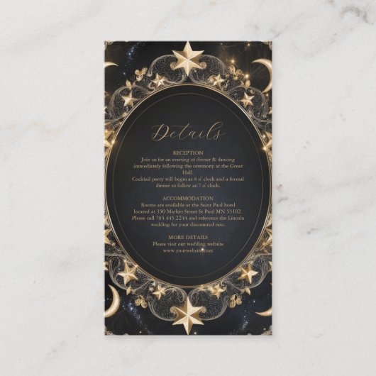 タロットシレ結婚ンズサンムーンスターズ金ゴールド エンクロージャーカード (正面)