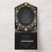 タロットシレ結婚ンズサンムーンスターズ金ゴールド オールインワン招待状 (内側)