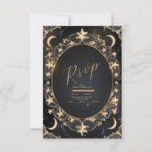 タロットシレ結婚ンズサンムーンスターズ金ゴールド 出欠カード (正面)