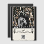 タロットスケルトン新郎新婦ウェディング日付を保存 (正面/裏面)