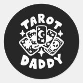 タロットダディーハッピーファーザーズデイ最高のパパエバー ラウンドシール (正面)