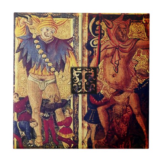 タロットダブルフォールイニシャルT タイル (正面)