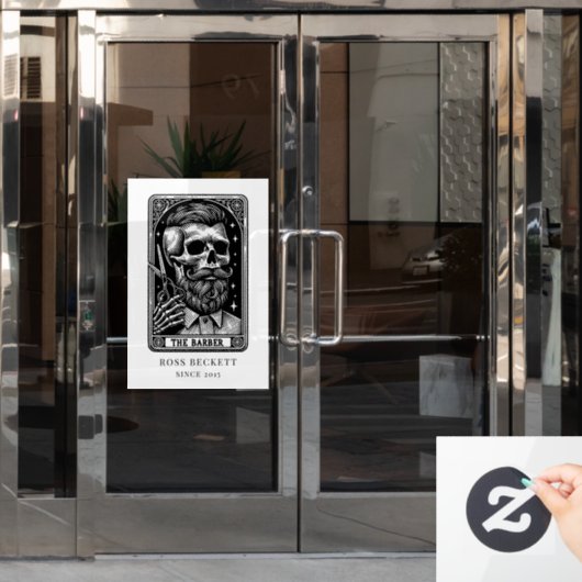 タロットテーマヴィンテージ理容師 ウィンドウサイン (オフィスドア)