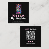 タロットテーマ爪、 ネイル技術ネイルアート名刺 スクエア名刺 (正面/裏面)