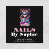 タロットテーマ爪、 ネイル技術ネイルアート名刺 スクエア名刺 (正面)