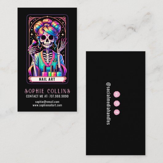 タロットテーマ爪、 ネイル技術ネイルアート名刺 名刺 (正面/裏面)
