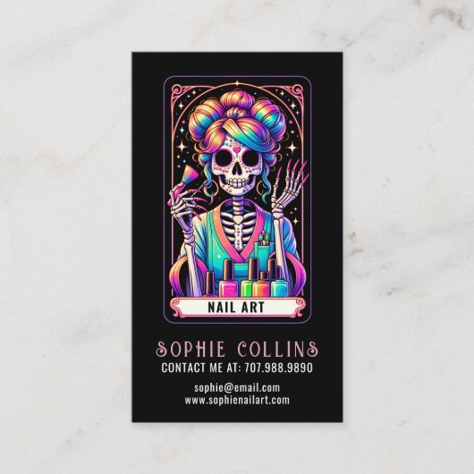 タロットテーマ爪、 ネイル技術ネイルアート名刺 名刺 (正面)