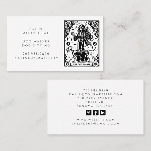 タロットドッグウォーカーペットシッター 名刺 (正面/裏面)