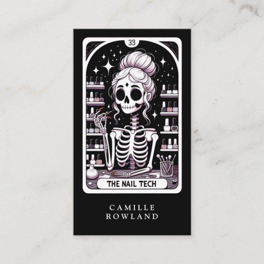 タロットネイリスト白黒名刺 名刺 (正面)