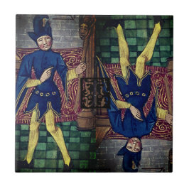 タロットフール専攻のアルカナアップサイドダウンイニシャルT タイル