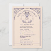 タロットブライダルシャワーパーティー旅程ハート神秘的 招待状 (裏面)