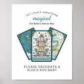 タロットベビーシャワーベビー標識用フレームブロック ポスター (正面)