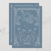 タロットベビーシャワー招待状、天空&神秘的 招待状 (正面/裏面)