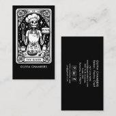 タロットベーカー白黒パティシシェフデザート 名刺 (正面/裏面)